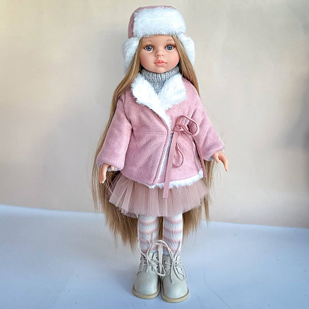 Дубленка, укороченная,  для куклы Paola Reina 33 см, розовая